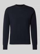 Replay Strickpullover mit Label-Stitching in Marine, Größe S