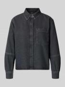 OPUS Hemdbluse in Denim-Optik Modell 'Femori' in Dunkelgrau, Größe 34