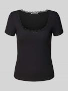 Guess Pyjama-Oberteil mit Spitzenbesatz Modell 'LIA' in Black, Größe M