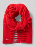 Marc Cain Schal mit Ausfransungen in Rot, Größe 1