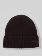 BOSS Mütze aus reiner Schurwolle in Dunkelbraun, Größe 1