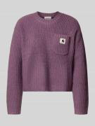 Carhartt Work In Progress Cropped Strickpullover mit Brusttasche in Pf...