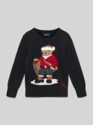 Polo Ralph Lauren Kids Strickpullover mit Motiv und Rundhalsausschnitt...