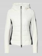 Marc Cain Slim Fit Steppjacke mit Kapuze in Offwhite, Größe 34