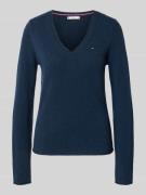 Tommy Hilfiger Slim Fit Strickpullover aus reiner Wolle in Marine, Grö...