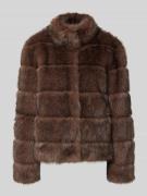 PETITE M. Regular Fit Jacke aus Kunstfell in Dunkelbraun, Größe 46