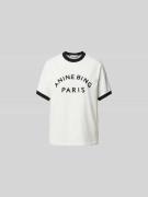 Anine Bing Regular Fit T-Shirt mit Logo-Print in Ecru, Größe S