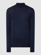 Casual Friday Rollkragenpullover aus Woll-Mix in Marine, Größe XXXL