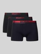 HUGO Slim Fit Trunks aus Baumwoll-Mix im 3er-Pack in Black, Größe M