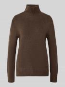 Jake*s Casual Strickpullover mit Stehkragen in Dunkelbraun, Größe L