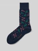 Falke Socken im Allover-Look Modell 'Gifts Blizzard' in Dunkelblau, Gr...