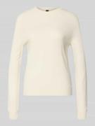 Stefanel Strickpullover aus Wolle mit Rundhalsausschnitt in Offwhite, ...