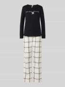 LOUIS & LOUISA Pyjama mit Stitching Modell 'Wohlfühl-Momente' in Black...