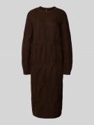 Pieces Relaxed Fit Strickkleid mit Woll-Anteil Modell 'JENNA' in Dunke...