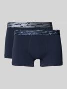 Emporio Armani Trunks mit elastischem Label-Bund im 2er-Pack in Marine...