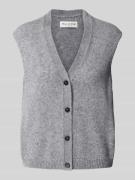 Marc O'Polo Regular Fit Strickweste aus Schurwoll-Mix in Mittelgrau, G...