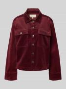 FREE/QUENT Jacke mit Knopfleiste Modell 'Cordy' in Bordeaux, Größe L