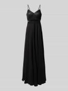 V.M. Abendkleid mit Paillettenbesatz in Black, Größe 34