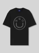 Hugo Blue Relaxed Fit T-Shirt aus reiner Baumwolle in Black, Größe L