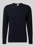 Profuomo Strickpullover aus Woll-Mix mit Rundhalsausschnitt in Marine,...