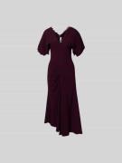 Victoria Beckham Midikleid aus Viskose-Mix in Bordeaux, Größe M/L