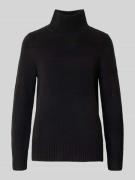 Jake*s Casual Strickpullover mit Stehkragen in Black, Größe L