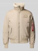Alpha Industries Bomberjacke mit Reißverschluss und Label-Patch in Off...