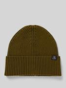 Marc O'Polo Beanie aus reiner Baumwolle mit Umschlag in Khaki, Größe 1