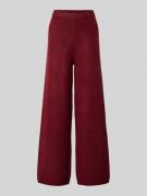 Jake*s Casual Wide Fit Strickhose mit elastischem Bund in Bordeaux, Gr...