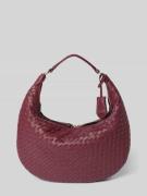 Abro Shoulder Bag mit Logo-Applikation Modell 'Nana' in Dunkelrot, Grö...