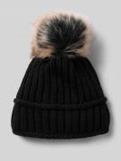 Kurt Beines Strickmütze mit Woll-Anteil und Bommel in Black, Größe 1