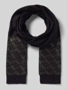 Guess Schal aus Viskose-Mix mit Ziersteinbesatz Modell 'NORA' in Black...