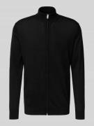 Profuomo Cardigan aus Wolle mit Zweiwege-Reißverschluss in Black, Größ...