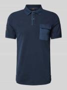 camel active Poloshirt mit Label-Stitching in Marine, Größe M