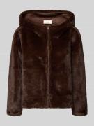 Bash Jacke aus Kunstfell mit Kapuze Modell 'PANDY' in Dunkelbraun, Grö...