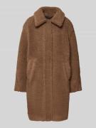 OPUS Mantel aus Teddyfell mit Eingrifftaschen Modell 'Heddy' in Schoko...