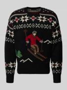 Polo Ralph Lauren Strickpullover mit Motiv-Print in Black, Größe XXL