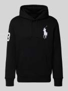 Polo Ralph Lauren Hoodie mit Logo-Stitching und Känguru-Tasche in Blac...
