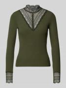 Only Slim Fit Langarmshirt aus Viskose-Mix Modell 'TILDE' in Oliv, Grö...