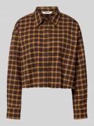 Only Cropped Hemdbluse mit Karomuster Modell 'CAT LIFE' in Camel, Größ...