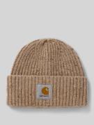 Carhartt Work In Progress Beanie mit Label-Detail in Offwhite, Größe 1