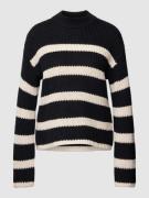 Vero Moda Strickpullover mit Streifenmuster Modell 'HILDA' in Black, G...