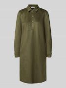More & More Knielanges Kleid in Leder-Optik in Oliv, Größe 34