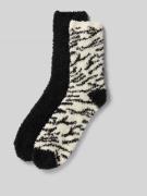 camano Socken aus Teddyfell im 2er-Pack in Black, Größe 35-38