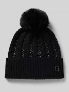Guess Strickmütze mit Label-Applikation in Black, Größe M