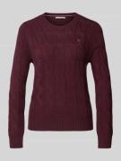 Tommy Hilfiger Regular Fit Strickpullover aus reiner Wolle in Bordeaux...