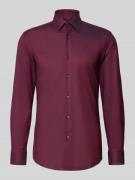 BOSS Slim Fit Businesshemd aus Bi-Color Twill Modell 'HANK' in Bordeau...