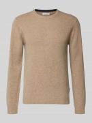 Casual Friday Strickpullover aus Woll-Mix Modell 'KARL' in Camel Melan...