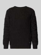 CARLO COLUCCI Regular Fit Strickpullover mit Strukturmuster in Black, ...