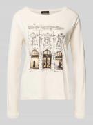 monari Longsleeve mit Motiv-Print in Ecru, Größe 36
